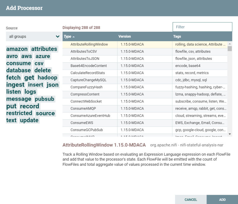 Add Processor Dialog