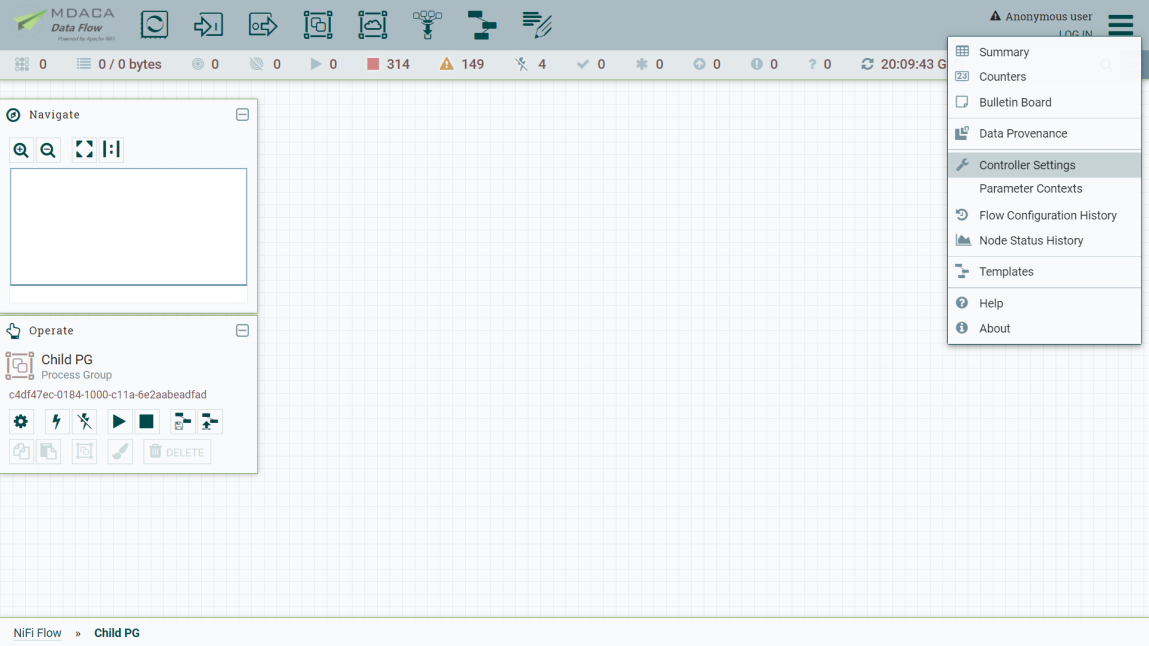 Global Menu - Controller Settings