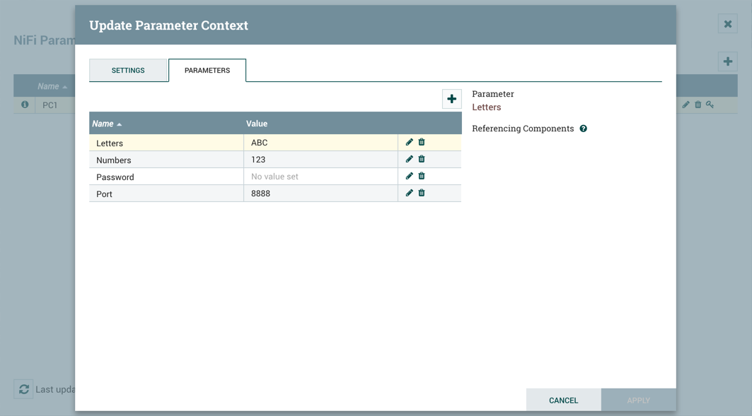 New Data Flow PC1 Parameters