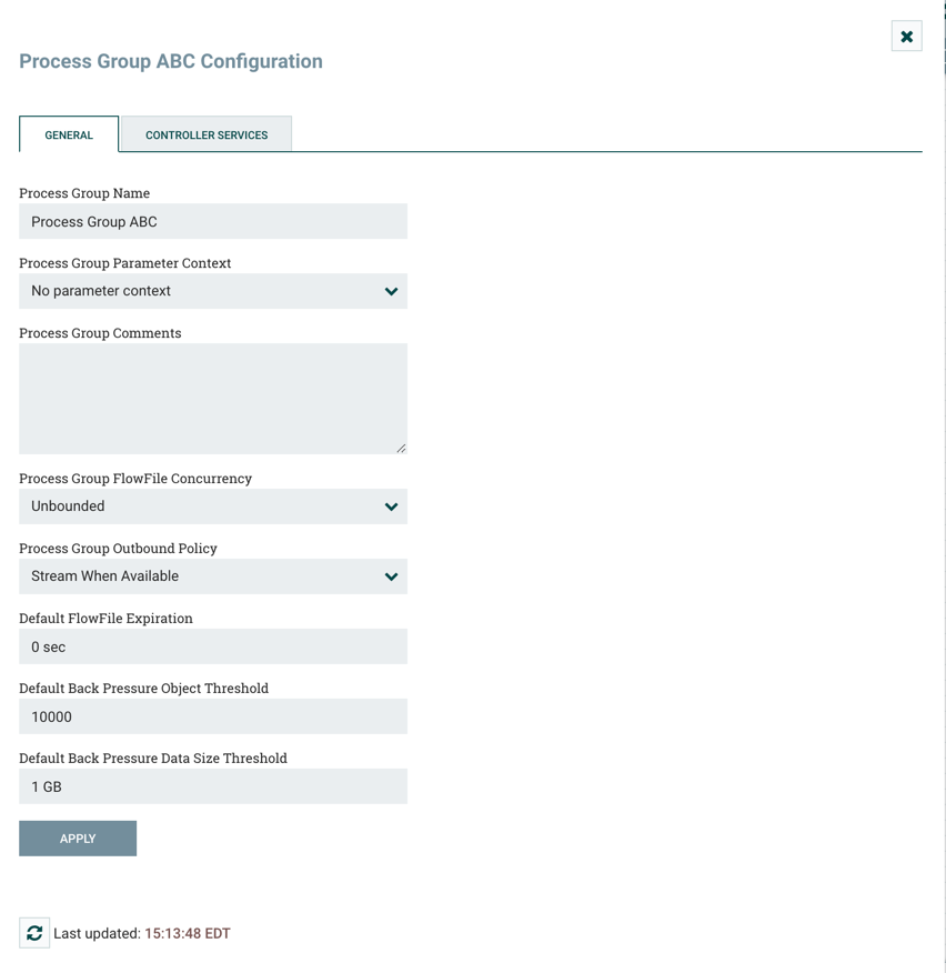 Configure Process Group