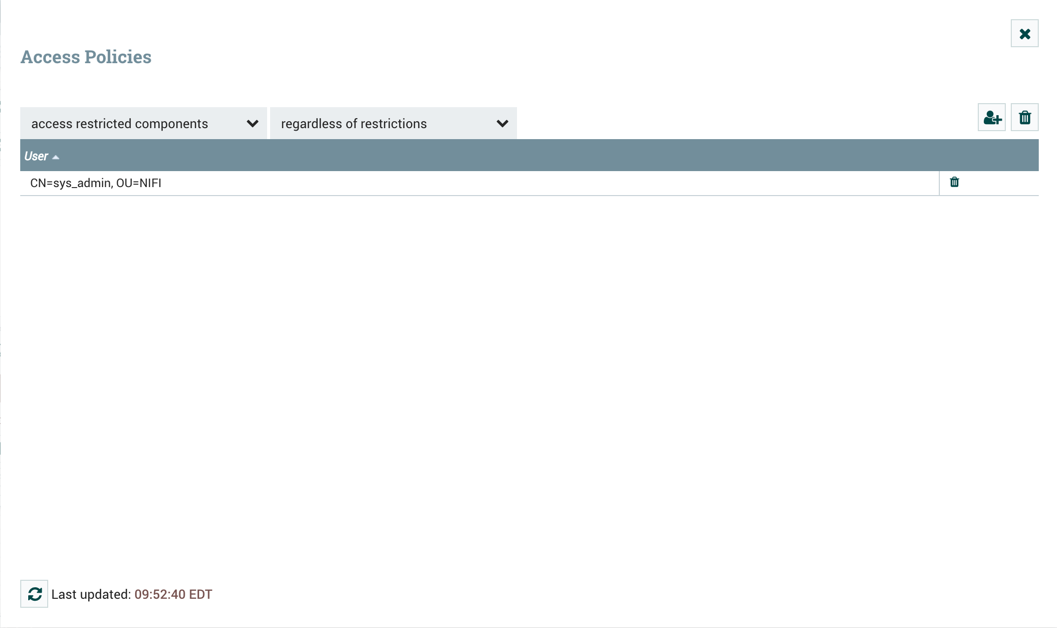 Sys_admin Restricted Component Access Policy